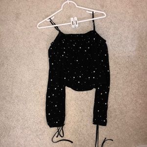 Kendall & Kylie: Black Off Shoulder Stars Top